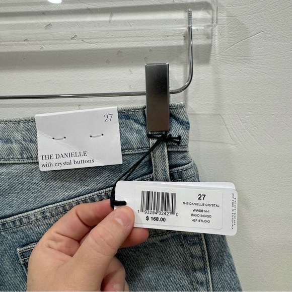 WeWoreWhat The Danielle w/Crystal Buttons Rigid Indigo Jeans Size 27 - Picture 10 of 10